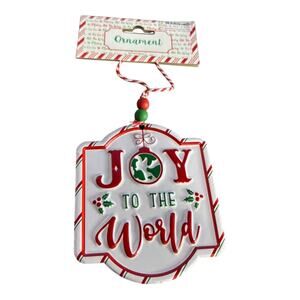 Joy To The World Metal Christmas Ornament NEW